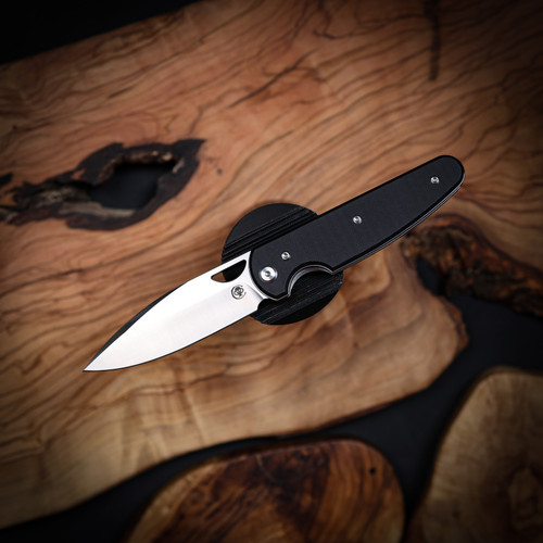 Chaves Knives Phase  229  Stonewash  Linerlock Blue Label Black G-10 BF  Drop Point