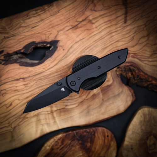 Chaves Knives Arrestor  229  Black  PVD  Linerlock Blue Label Black G-10 BL  PVD  Sheepsfoot