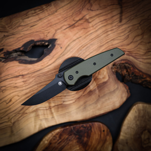 Chaves Knives Disciple  Street  Black  PVD  Linerlock Blue Label OD Green G-10 BL  PVD  Drop Point