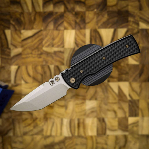 Chaves Knives Redencion 229 SW PVD Linerlock Bronze Ti Blue Label Aluminum Knurled SW Tanto CK-1A2-2B9A-2D1-BR