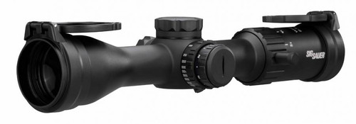 Sig Sauer Whiskey 4, Rifle Scope, 2.5-10X42mm, Second Focal Plane, Quadplex Reticle, 42mm Objective, 30mm Main Tube, Matte Finish, Black, 0.25 MOA Adjustment, Included Flip Back Lens Cover SOW42003 SOW42003