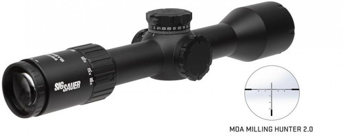 Sig Sauer Whiskey 6, Rifle Scope, 3-18X44mm, Second Focal Plane, MOA Milling Hunter 2.0, 30mm Main Tube, Matte Finish, Black SOW63112 SOW63112