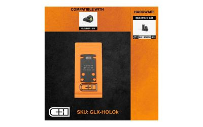 C&H Precision V4, Optic Mounting Plate, Fits Glock 43x/48 MOS to Holosun 407K/507K, Anodized Finish, Black, Includes Mounting Hardware GLX-HOLOk GLX-HOLOk