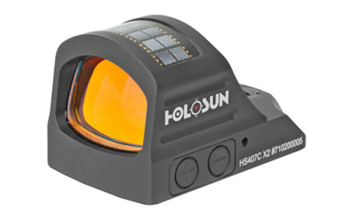 Holosun Technologies 407C-X2, Red Dot, 2 MOA, Black, Side Battery, Solar Failsafe, Mount Not Included HS407C X2 HS407C-X2