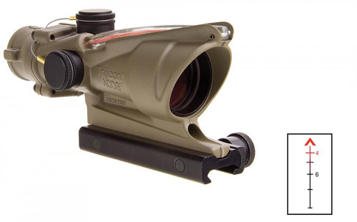 Trijicon ACOG 4x32mmObj 36.8ft@100yds FDE Dual Illum Red Chevron TA31D100310