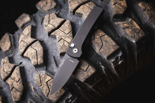 Protech Knives Chaves Scapegoat Carbide Texture Black, DLC Magnamax RCS1106