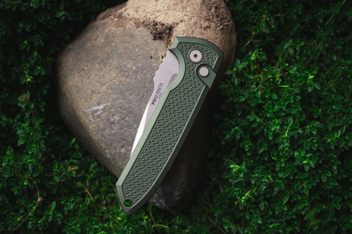 Protech Knives Rockeye Auto, Carbide Texture Green, Stonewash Magnamax LG3105-Green