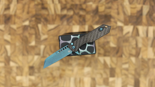 Heretic Knives Jinn Manual Metallic Teal Carbon Fiber