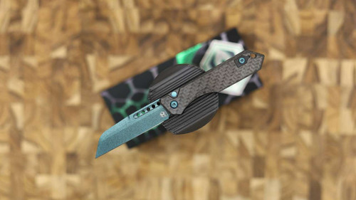 Heretic Knives Jinn Auto Metallic Teal Carbon Fiber H113-MT-CF