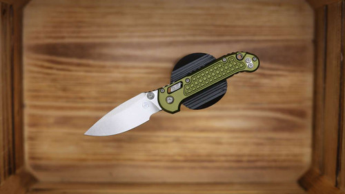 Microtech LUDT Ram-Lok Stonewash Standard Frag Aluminium OD Green 1135RL-10FROD