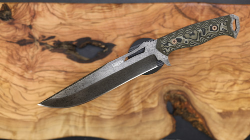 Dawson Knives Seraphim CP - Crusher Pommel - Rainstorm / Arid Camo G10