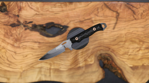Dawson Knives Smuggler Fixed Blade EDC Knife - G10 Handle - Hamon - Differential Heat Treat / Black G10 / 80CRV2