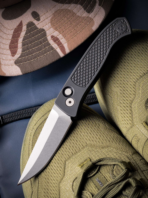 ProTech Knives Brend Classic Auto, Diamond Textured Black, Stonewash Magnacut, WB1105