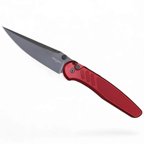 ProTech Knives Peace Neighbor Avalon - Knurled Red Handle, DLC Black Magnacut Blade - Perfect EDC Knife for Style & Performance