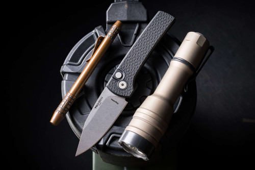 ProTech Knives Chavez Scapegoat Auto, Carbide Textured Black, Stonewash MagnaMax RCS1105