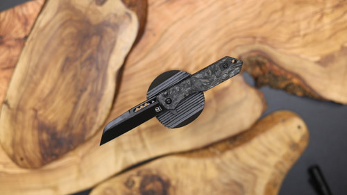 Heretic Knives Jinn Manual DLC Folding - Fat Carbon Marble Glow Chassis, Magnacut Steel Blade