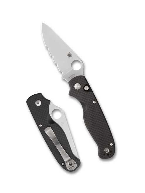 Spyrderco ButtonUp Carbon Fiber CombinationEdge Partial Serrated