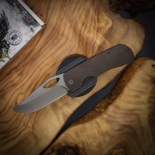 McNees Knives Little Dixon Bronze Atomic, Stonewashed Hardware 3.25