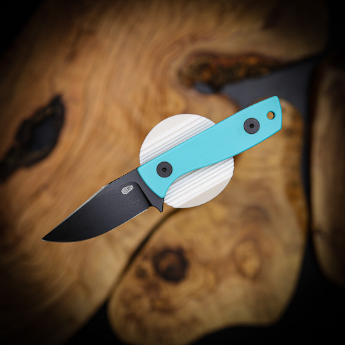 Auxiliary Manufacturing Runt XL Fixed Blade Knife - Tiffany G10 | Black PVD Blade