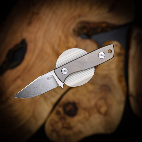 Auxiliary Manufacturing Runt XL Titanium Fixed Blade Knife - Durable & Lightweight Outdoor Tool | M390 Steel Performance