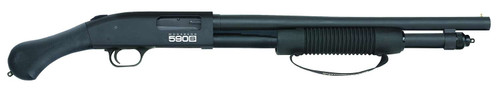 Mossberg 51600 590S Shockwave Full Size Frame 12 Gauge Pump 3" 10+1 18.50" Matte Blued Steel Barrel, Black Anodized Stainless Steel Receiver, Black Raptor Birdshead Grip TSW|140722