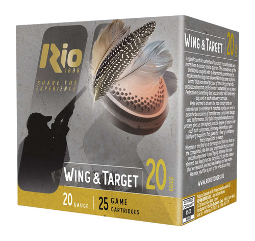 Rio Ammunition WT2075 Wing & Target 20Gauge 2.75" 7/8oz 7.5Shot 25 Per Box/10 Case TSW|163239