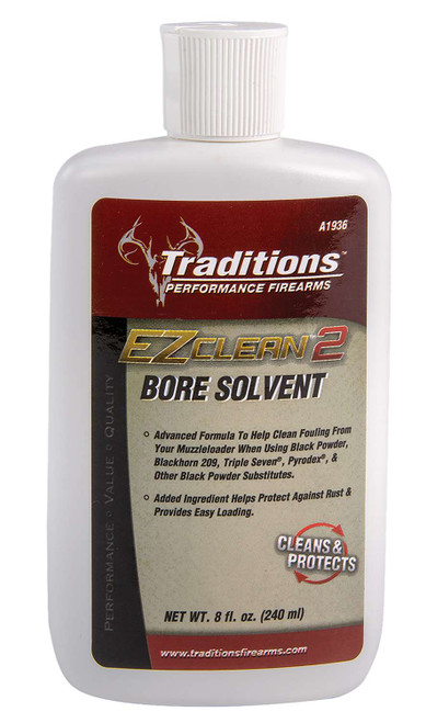Traditions A1936 EZ Clean 2 Bore Solvent Against Fouling Rust 8 oz Squeeze Bottle TSW|98721