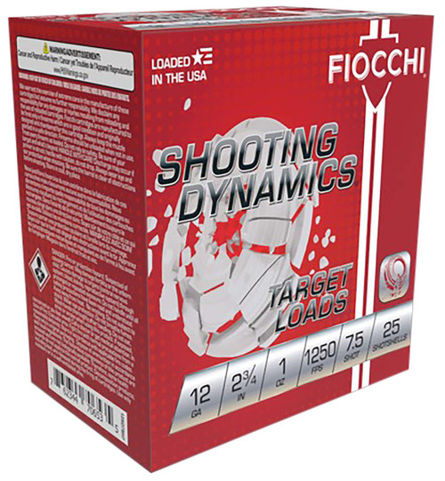 Fiocchi 12SD1X75 Shooting Dynamics 12Gauge 2.75" 1oz 7.5Shot 25 Per Box/10 Case TSW|164992