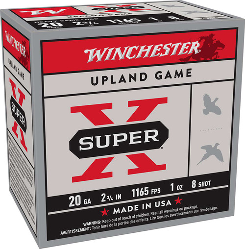 Winchester Ammo XU20H8 Super X Heavy Game Load 20Gauge 2.75" 1oz 8Shot 25 Per Box/10 Case TSW|116951