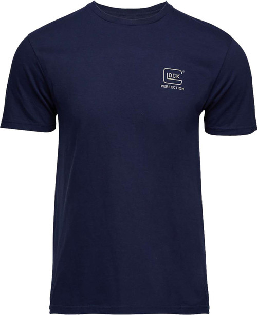 Glock AP96195 Glock Strong Tee Navy Ringspun Cotton Short Sleeve Large TSW|174071