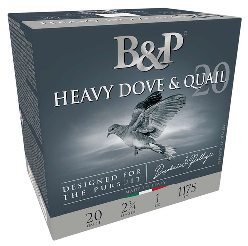 B&P Ammunition 20BD8 Heavy Dove & Quail 20Gauge 2.75" 1oz 8Shot 25 Per Box/10 Case TSW|157172