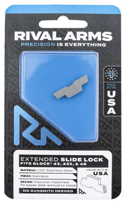 Rival Arms RARA80G003D Slide Lock Extended Polished Stainless for Glock 43/43X/48 TSW|136213