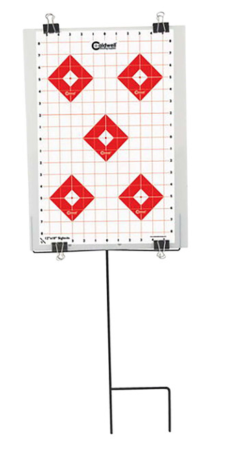 Caldwell 110005 Ultra Portable Target Stand Black/Red/White Steel Silhouette/Shapes Standing Includes 8 Silhouette Targets/8 Sight-In Targets TSW|142472