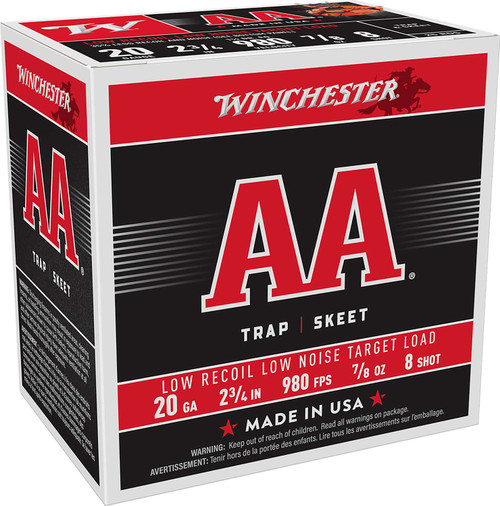 Winchester Ammo AA20FL8 AA Low Recoil 20Gauge 2.75" 7/8oz 8Shot 25 Per Box/10 Case TSW|117382