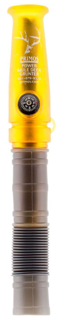 Primos 736 Power Grunter Call Double Reed Mule Deer Sounds Attracts Blacktail/Mule Deer Features Built in Compass Black/Gold TSW|8853
