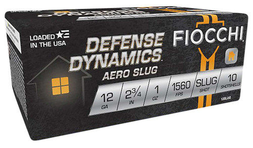 Fiocchi 12SLUG Defense Dynamics Aero 12Gauge 2.75" 1oz RifledSlug Shot 10 Per Box/25 Case TSW|34347