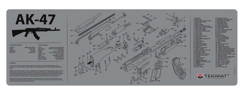 TekMat TEKR36AK47GY AK-47 Cleaning Mat Black/Gray Rubber 12"x36" AK-47 Parts Diagram TSW|117935