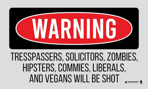 TekMat TEK42TRESPASSERS Trespassers Will Be Shot Door Mat Multi-Color Rubber 25"x42" TSW|155346