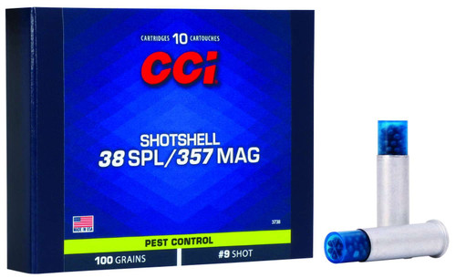 CCI 3738 Pest Control Shotshell 38Sp/357 Mag 100gr #9Shot 10 Per Box/20 Case TSW|79866