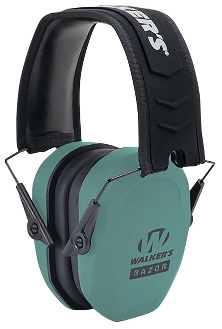 Walker's GWPRSMPASTL Razor Slim Passive Muff 27 dB Over the Head Teal/Black Polymer TSW|136322