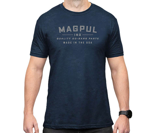 Magpul MAG1112-410-M Go Bang Parts Navy Heather Cotton/Polyester Short Sleeve Medium TSW|184468
