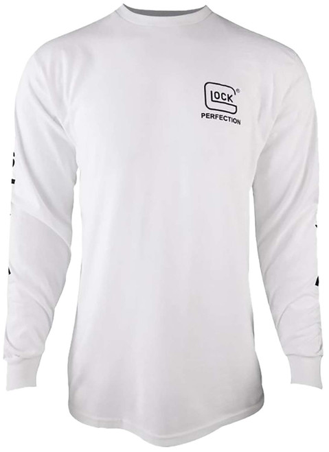 Glock AP96092 Perfection Long Sleeve Tee White Pre-Shrunk Cotton Long Sleeve Small TSW|174099