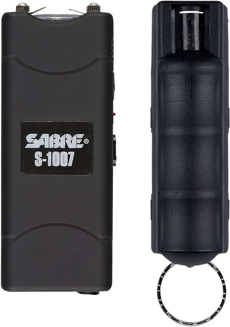 Sabre S7BHCBK Multi-Range Protection Pack Black Plastic 1.6 uC Pain Rating Includes Pepper Spray/Stun Gun w/Flashlight TSW|103037