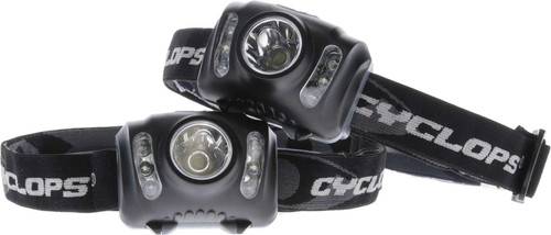 Cyclops CYCHL2102PK Headlamp 210 Lumens White Red/Green/White LED Bulb Black 2 Pack TSW|108487