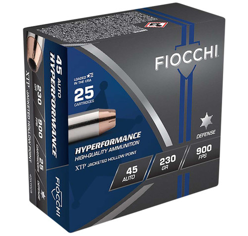Fiocchi 45XTP25 Hyperformance 45ACP 230gr Hornady XTP Hollow Point 25 Per Box/20 Case TSW|33392