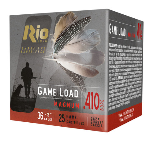 Rio Ammunition RCHV368 Game Load  410Gauge 3" 11/16oz 8Shot 25 Per Box/10 Case
