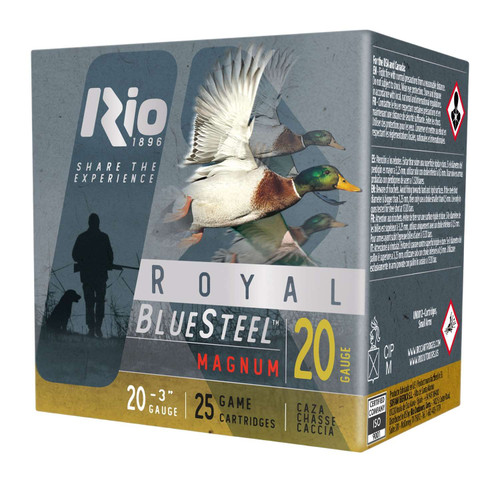 Rio Ammunition RBSM204 BlueSteel Royal 20Gauge 3" 1oz 4Shot 25 Per Box/10 Case TSW|105589