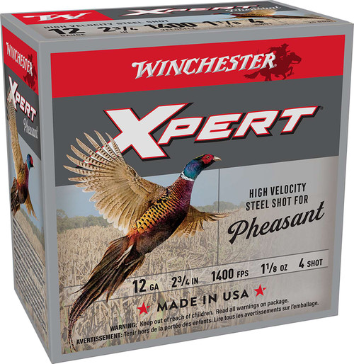 Winchester Ammo WEXP12H4 Xpert Pheasant Lead Free High Velocity 12Gauge 2.75" 1 1/8oz 4Shot 25 Per Box/10 Case TSW|142844