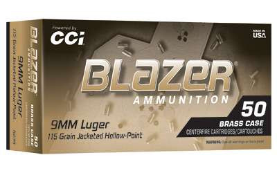BLAZER BRASS 9MM 115GR JHP 50/500 RSR|CCI5239