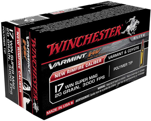 Winchester Ammo S17W20 Varmint HV 17WSM 20gr Polymer Tip 50 Per Box/10 Case TSW|88121